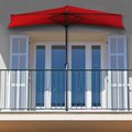 Pure Garden 9 Ft Semicircle Patio Umbrella with Base, Red 50-145-RB
